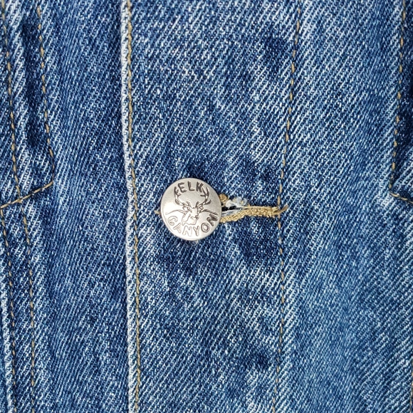 Elk Canyon Embroidered Deer Buck Denim Jean Jacket Hunting Men's Large - Picture 5 of 15